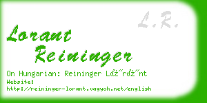 lorant reininger business card
